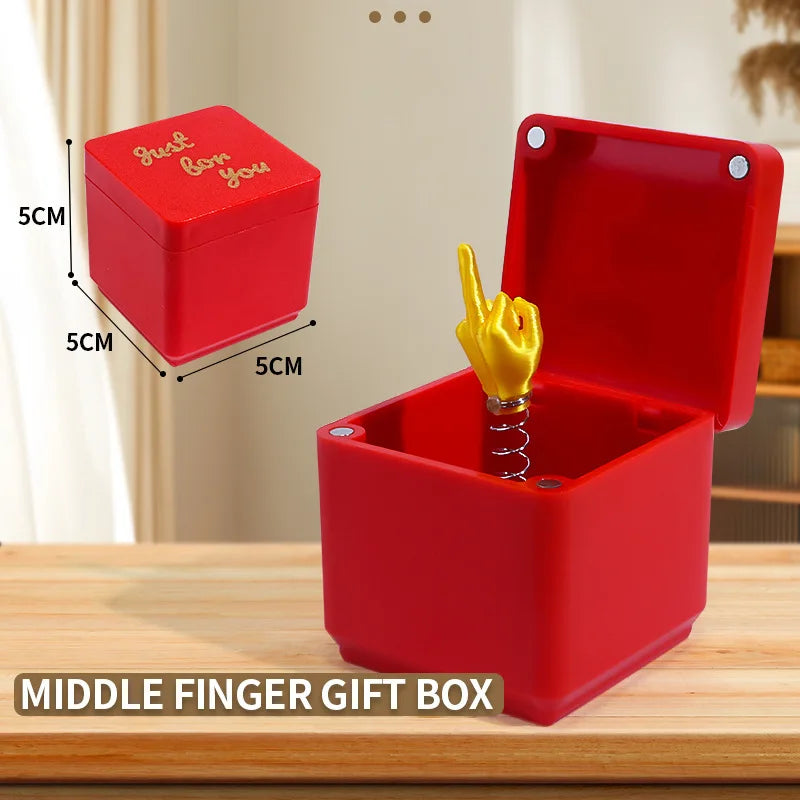 Christmas Interesting Prank Gift Middle Finger in Box Christmas Box Funny Creative Gifts Office Desk Decoration Home Decoration