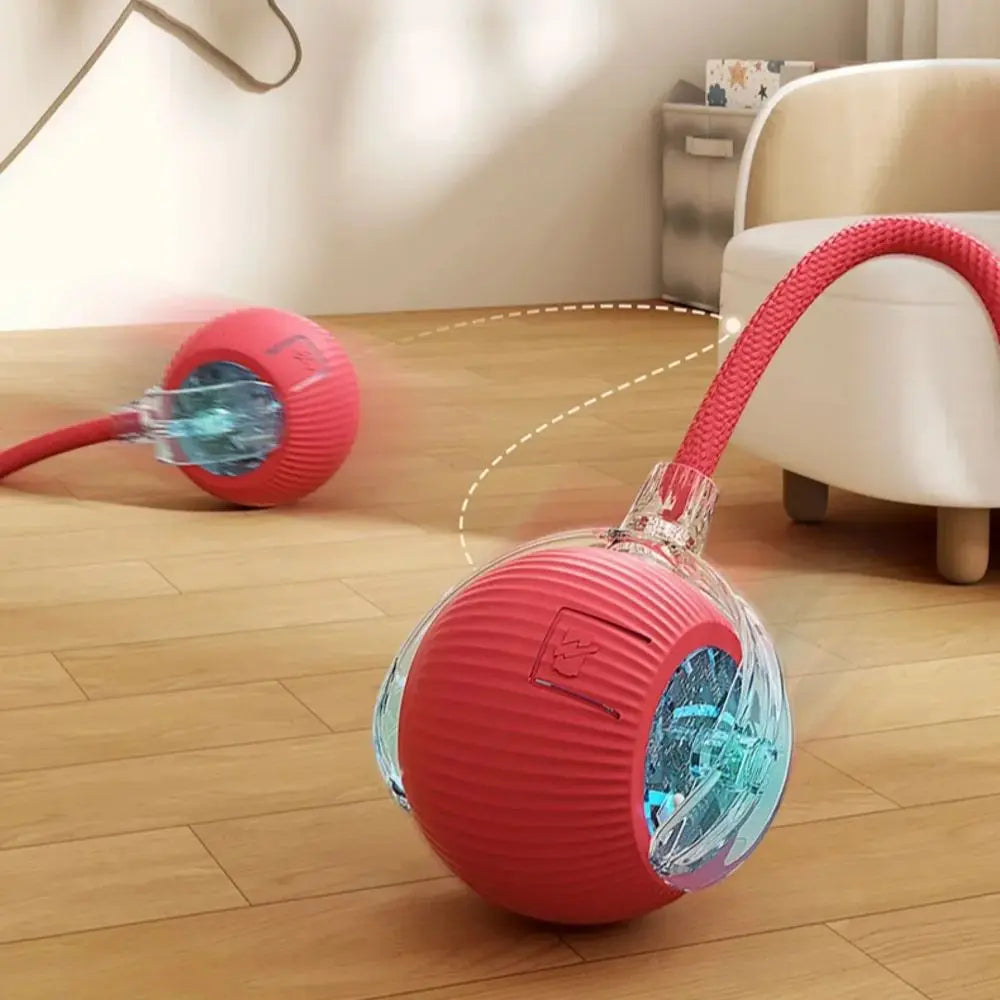 Rechargeable Smart Cat Toy – Automatic Rolling Ball with Faux Tail Mouse Imitation for Cats & Dogs