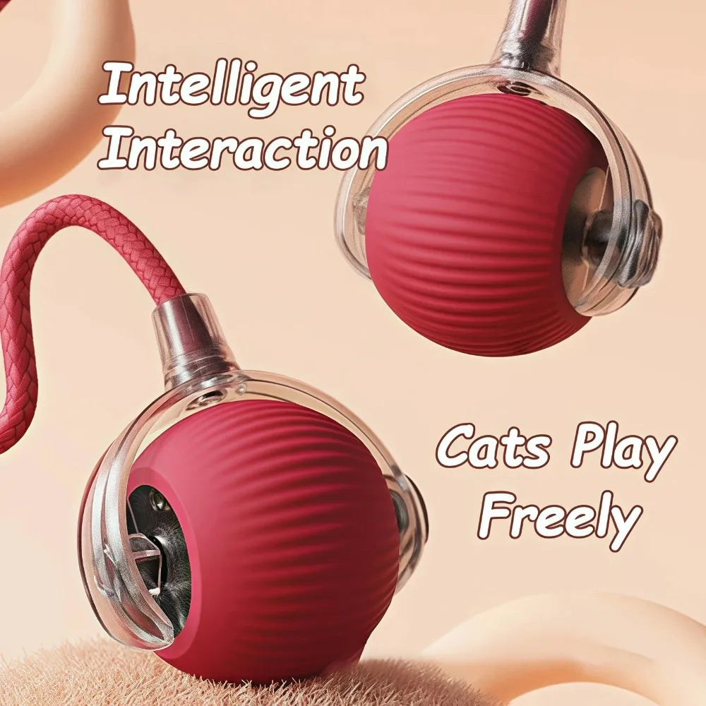 Rechargeable Smart Cat Toy – Automatic Rolling Ball with Faux Tail Mouse Imitation for Cats & Dogs