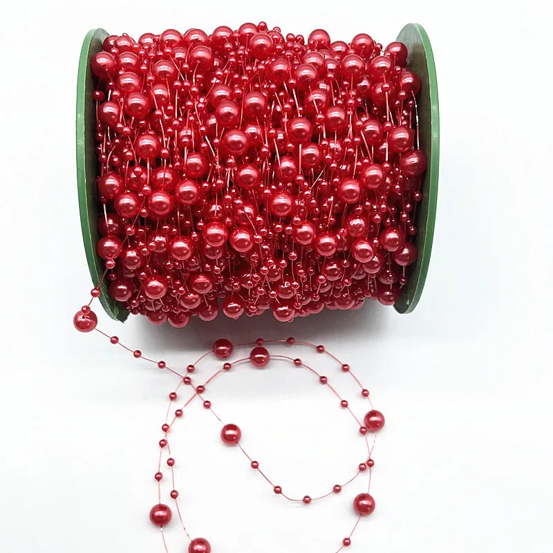 New 5yards/lot 3-8mm Fishing Line Artificial Pearls Flower Beads Chain Garland Flowers Wedding Party Decoration Diy Accessories
