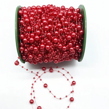 New 5yards/lot 3-8mm Fishing Line Artificial Pearls Flower Beads Chain Garland Flowers Wedding Party Decoration Diy Accessories