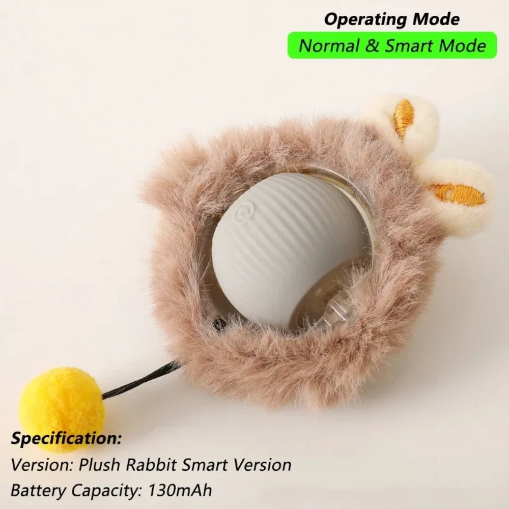 Rechargeable Smart Cat Toy – Automatic Rolling Ball with Faux Tail Mouse Imitation for Cats & Dogs