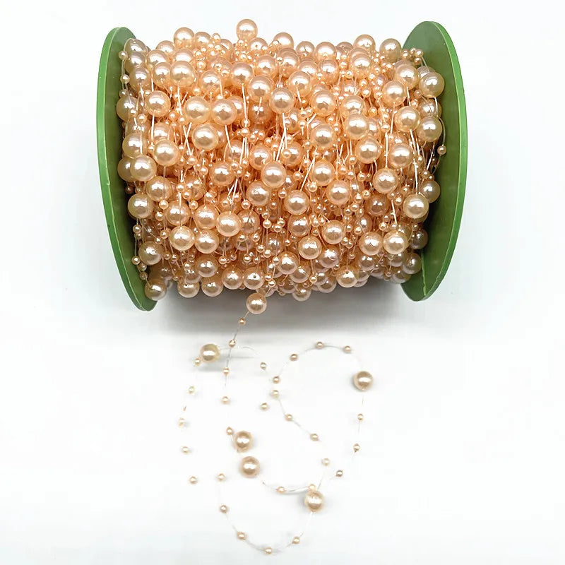 New 5yards/lot 3-8mm Fishing Line Artificial Pearls Flower Beads Chain Garland Flowers Wedding Party Decoration Diy Accessories