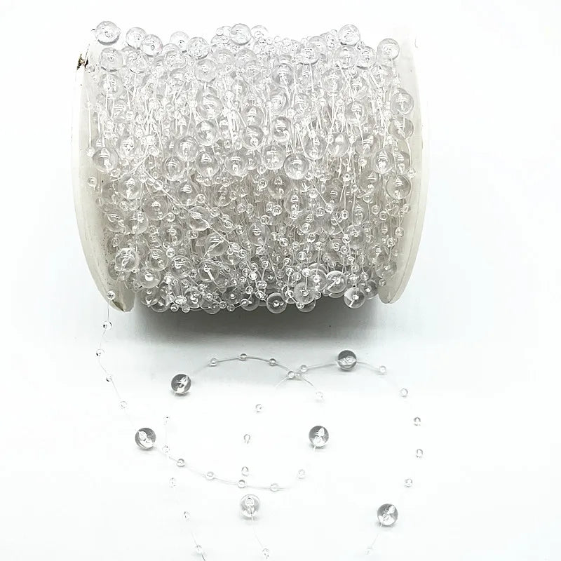 New 5yards/lot 3-8mm Fishing Line Artificial Pearls Flower Beads Chain Garland Flowers Wedding Party Decoration Diy Accessories