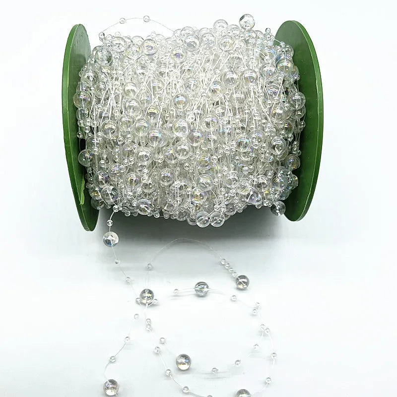 New 5yards/lot 3-8mm Fishing Line Artificial Pearls Flower Beads Chain Garland Flowers Wedding Party Decoration Diy Accessories