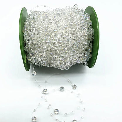 New 5yards/lot 3-8mm Fishing Line Artificial Pearls Flower Beads Chain Garland Flowers Wedding Party Decoration Diy Accessories