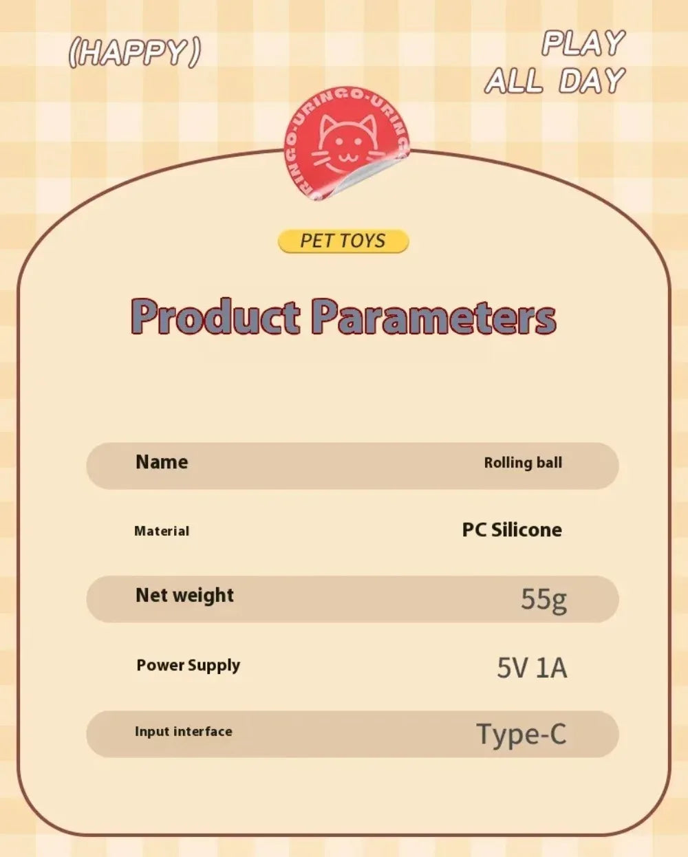 Rechargeable Smart Cat Toy – Automatic Rolling Ball with Faux Tail Mouse Imitation for Cats & Dogs