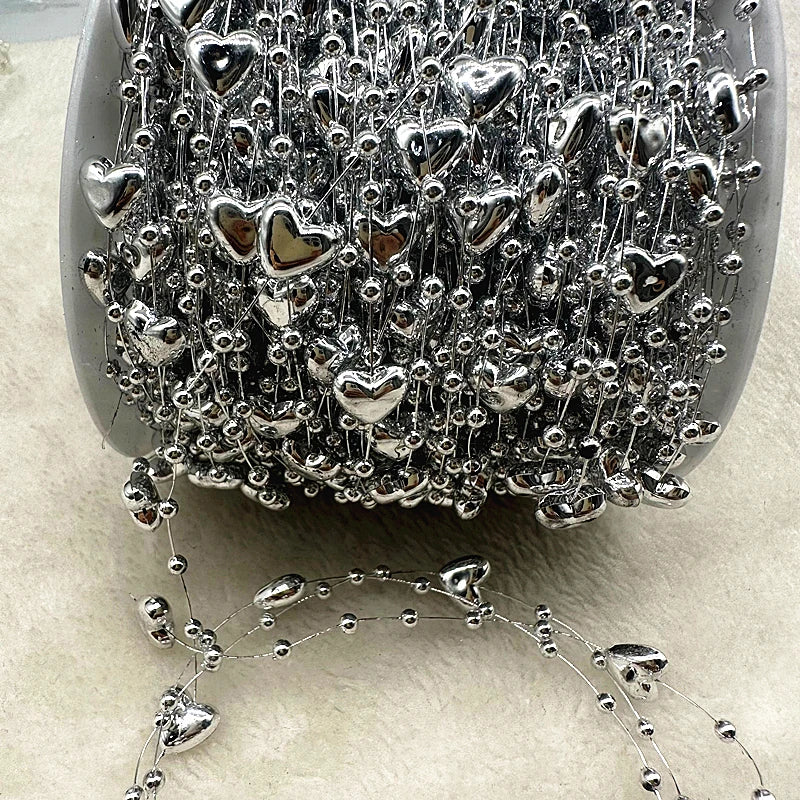 New 5yards/lot 3-8mm Fishing Line Artificial Pearls Flower Beads Chain Garland Flowers Wedding Party Decoration Diy Accessories