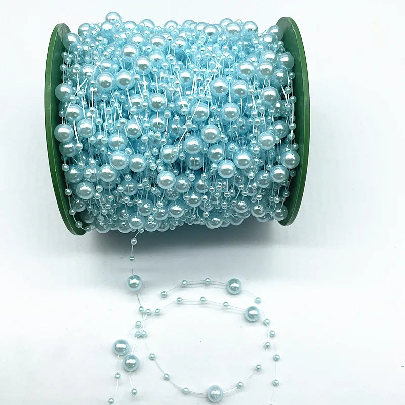 New 5yards/lot 3-8mm Fishing Line Artificial Pearls Flower Beads Chain Garland Flowers Wedding Party Decoration Diy Accessories