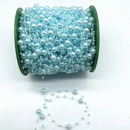 New 5yards/lot 3-8mm Fishing Line Artificial Pearls Flower Beads Chain Garland Flowers Wedding Party Decoration Diy Accessories