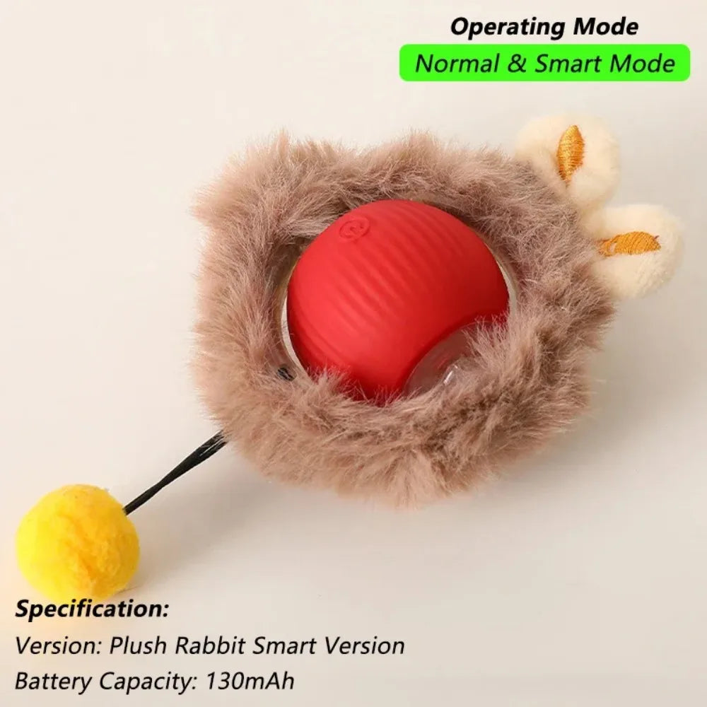 Rechargeable Smart Cat Toy – Automatic Rolling Ball with Faux Tail Mouse Imitation for Cats & Dogs