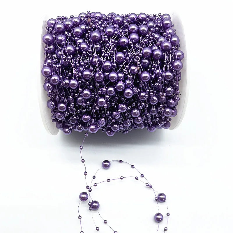 New 5yards/lot 3-8mm Fishing Line Artificial Pearls Flower Beads Chain Garland Flowers Wedding Party Decoration Diy Accessories