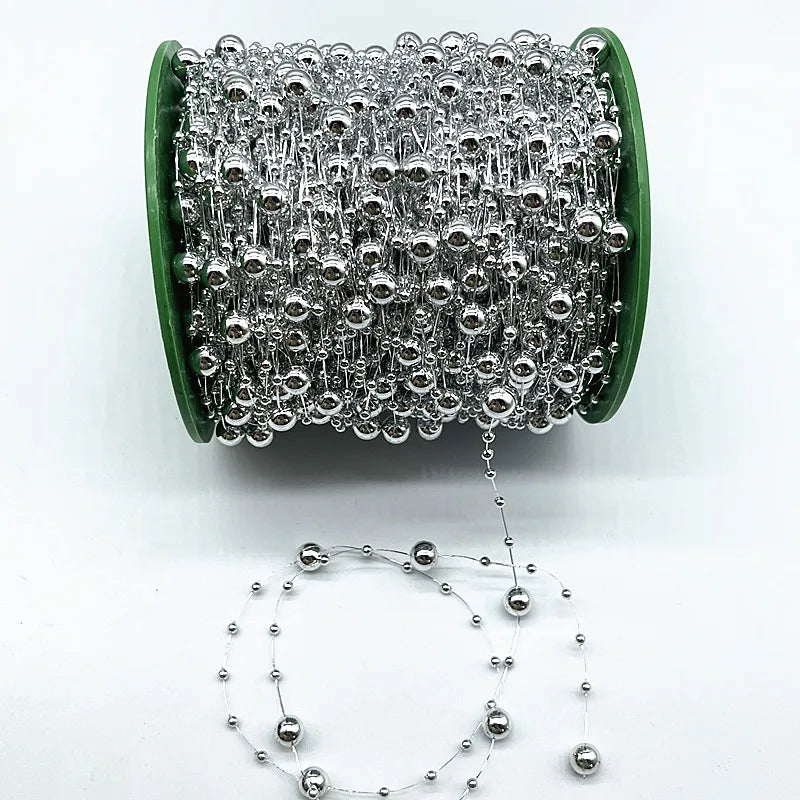 New 5yards/lot 3-8mm Fishing Line Artificial Pearls Flower Beads Chain Garland Flowers Wedding Party Decoration Diy Accessories