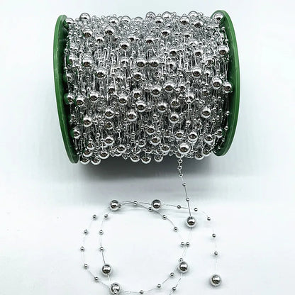 New 5yards/lot 3-8mm Fishing Line Artificial Pearls Flower Beads Chain Garland Flowers Wedding Party Decoration Diy Accessories