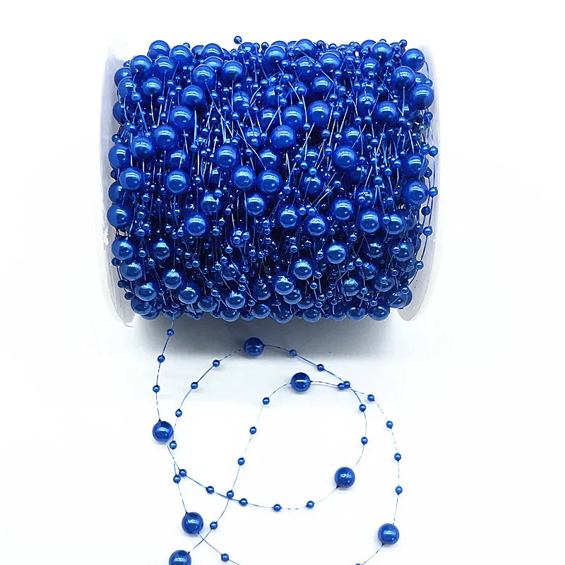New 5yards/lot 3-8mm Fishing Line Artificial Pearls Flower Beads Chain Garland Flowers Wedding Party Decoration Diy Accessories