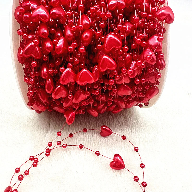 New 5yards/lot 3-8mm Fishing Line Artificial Pearls Flower Beads Chain Garland Flowers Wedding Party Decoration Diy Accessories