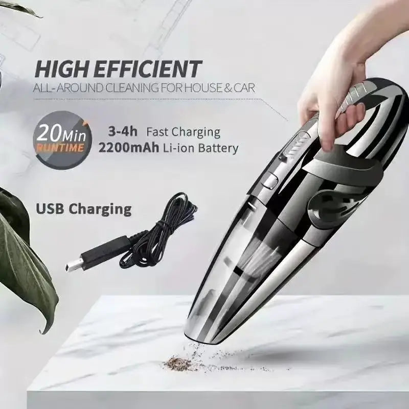 Portable Car Wireless Vacuum Cleaner - Powerful Suction - Rechargeable