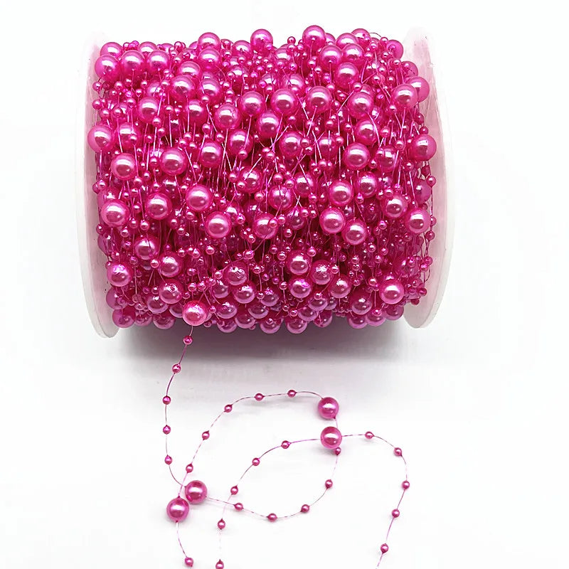 New 5yards/lot 3-8mm Fishing Line Artificial Pearls Flower Beads Chain Garland Flowers Wedding Party Decoration Diy Accessories