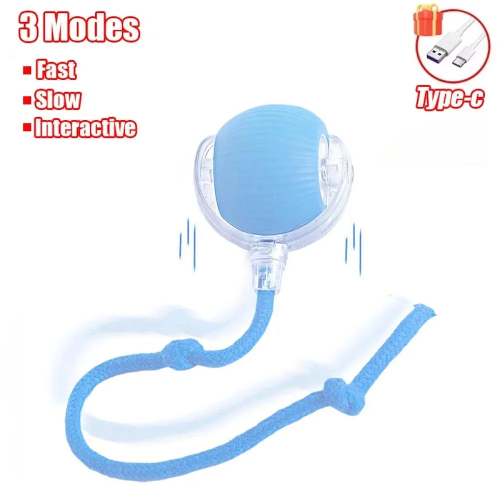 Rechargeable Smart Cat Toy – Automatic Rolling Ball with Faux Tail Mouse Imitation for Cats & Dogs