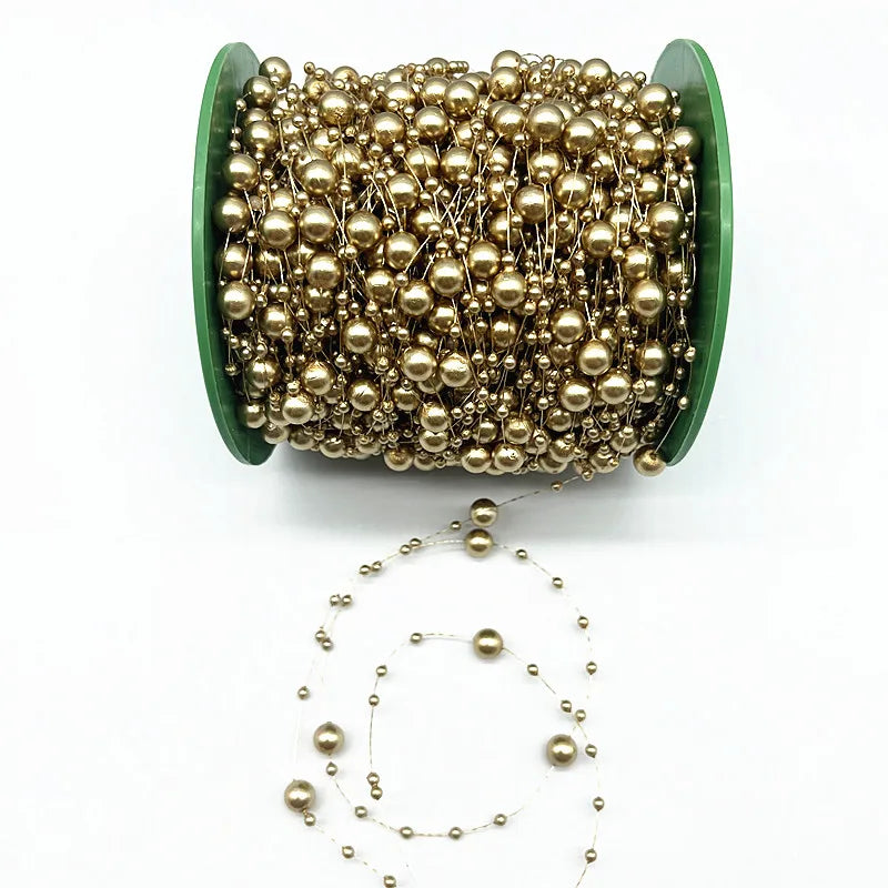 New 5yards/lot 3-8mm Fishing Line Artificial Pearls Flower Beads Chain Garland Flowers Wedding Party Decoration Diy Accessories