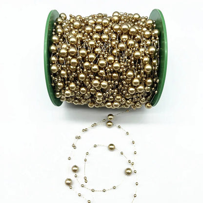 New 5yards/lot 3-8mm Fishing Line Artificial Pearls Flower Beads Chain Garland Flowers Wedding Party Decoration Diy Accessories