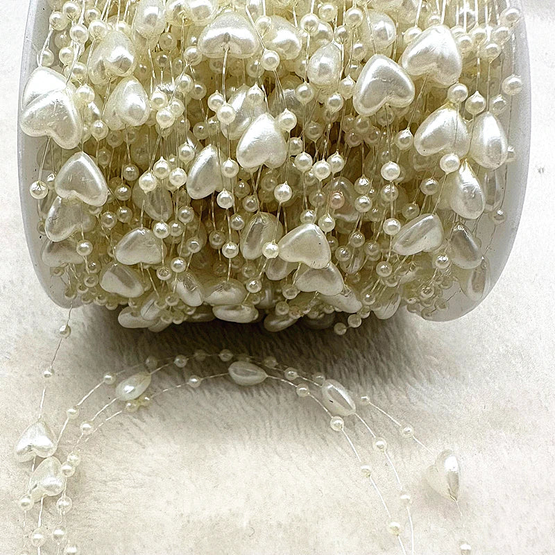New 5yards/lot 3-8mm Fishing Line Artificial Pearls Flower Beads Chain Garland Flowers Wedding Party Decoration Diy Accessories