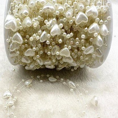 New 5yards/lot 3-8mm Fishing Line Artificial Pearls Flower Beads Chain Garland Flowers Wedding Party Decoration Diy Accessories