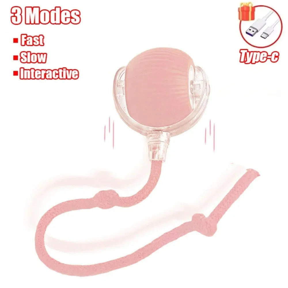 Rechargeable Smart Cat Toy – Automatic Rolling Ball with Faux Tail Mouse Imitation for Cats & Dogs