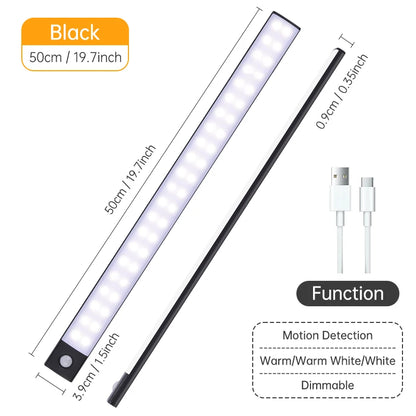 Motion Sensor Light Wireless LED Night Light USB Rechargeable Night Lamp Cabinet Wardrobe Lamp Under Backlight For Kitchen