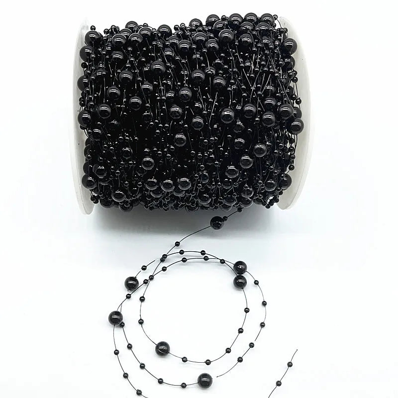 New 5yards/lot 3-8mm Fishing Line Artificial Pearls Flower Beads Chain Garland Flowers Wedding Party Decoration Diy Accessories